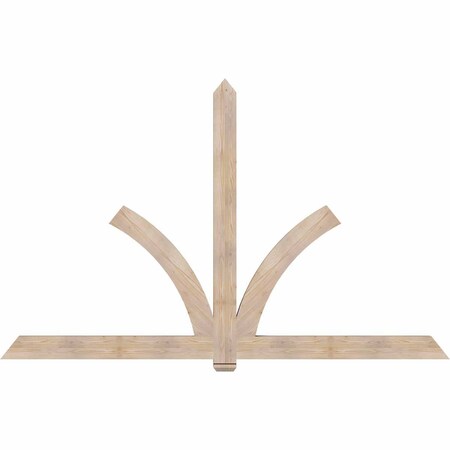 Ekena Millwork Redmond Smooth Timber Gable Bracket, Douglas Fir, 108"W x 68"H x 3 1/2"D x 5 1/2"F, 15/12 Pitch GBW108X68X0406RED00SDF